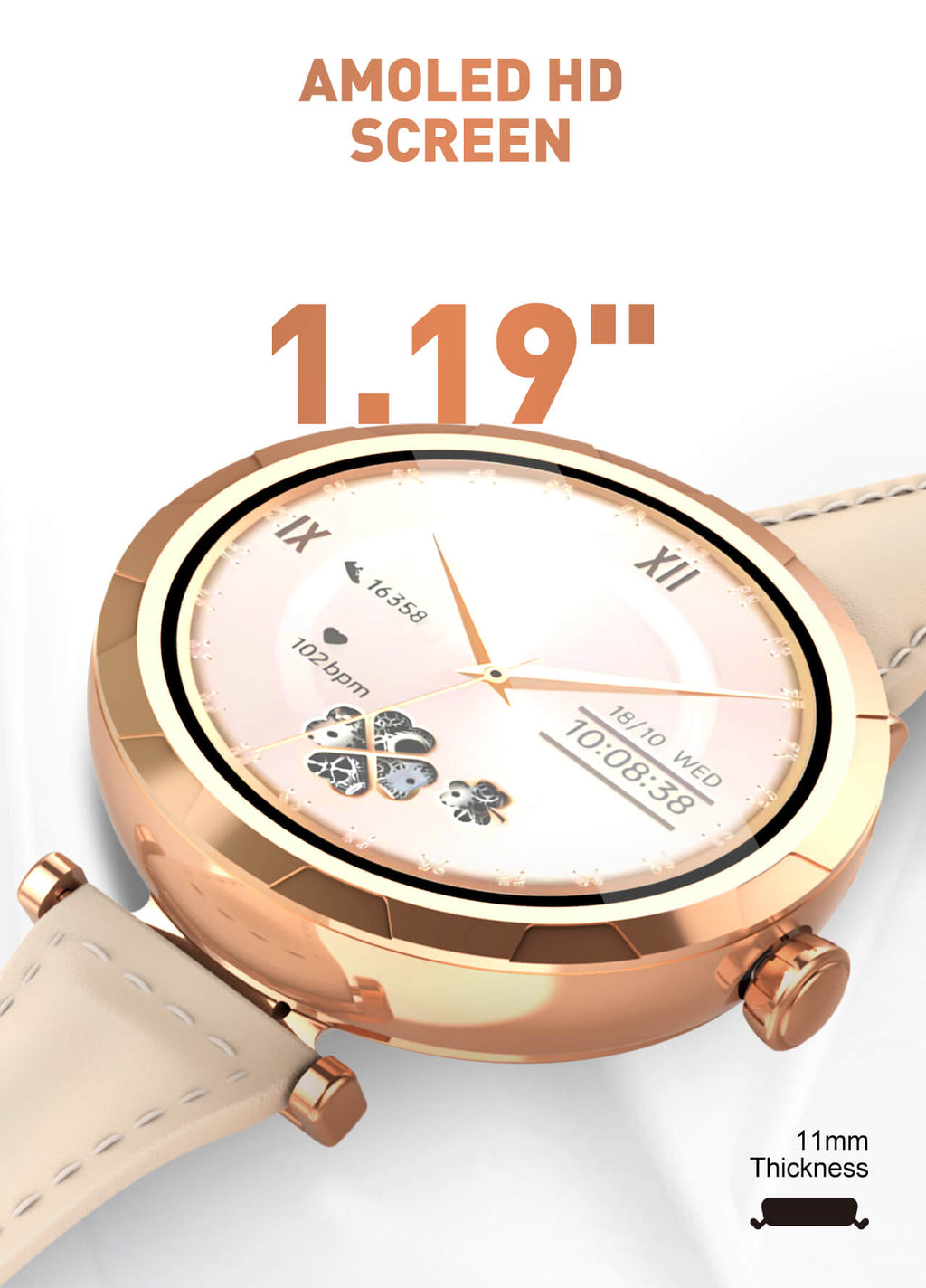 Compact and round smartwatch SW02