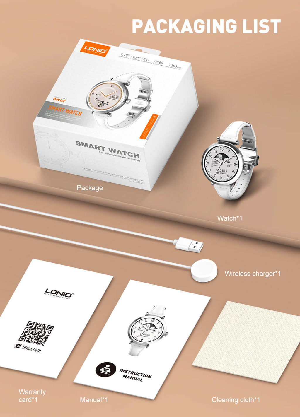 Compact and round smartwatch SW02