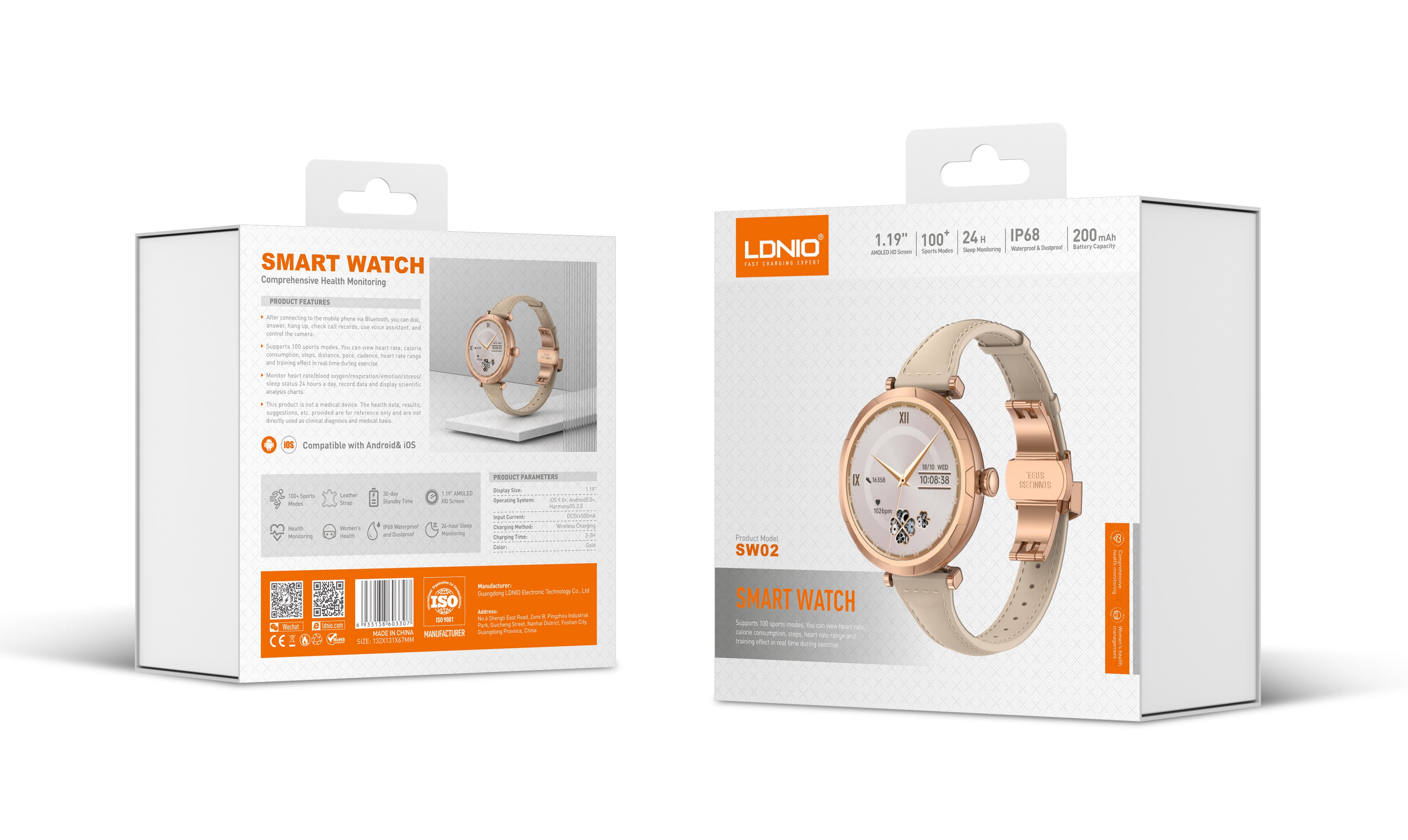 Compact and round smartwatch SW02