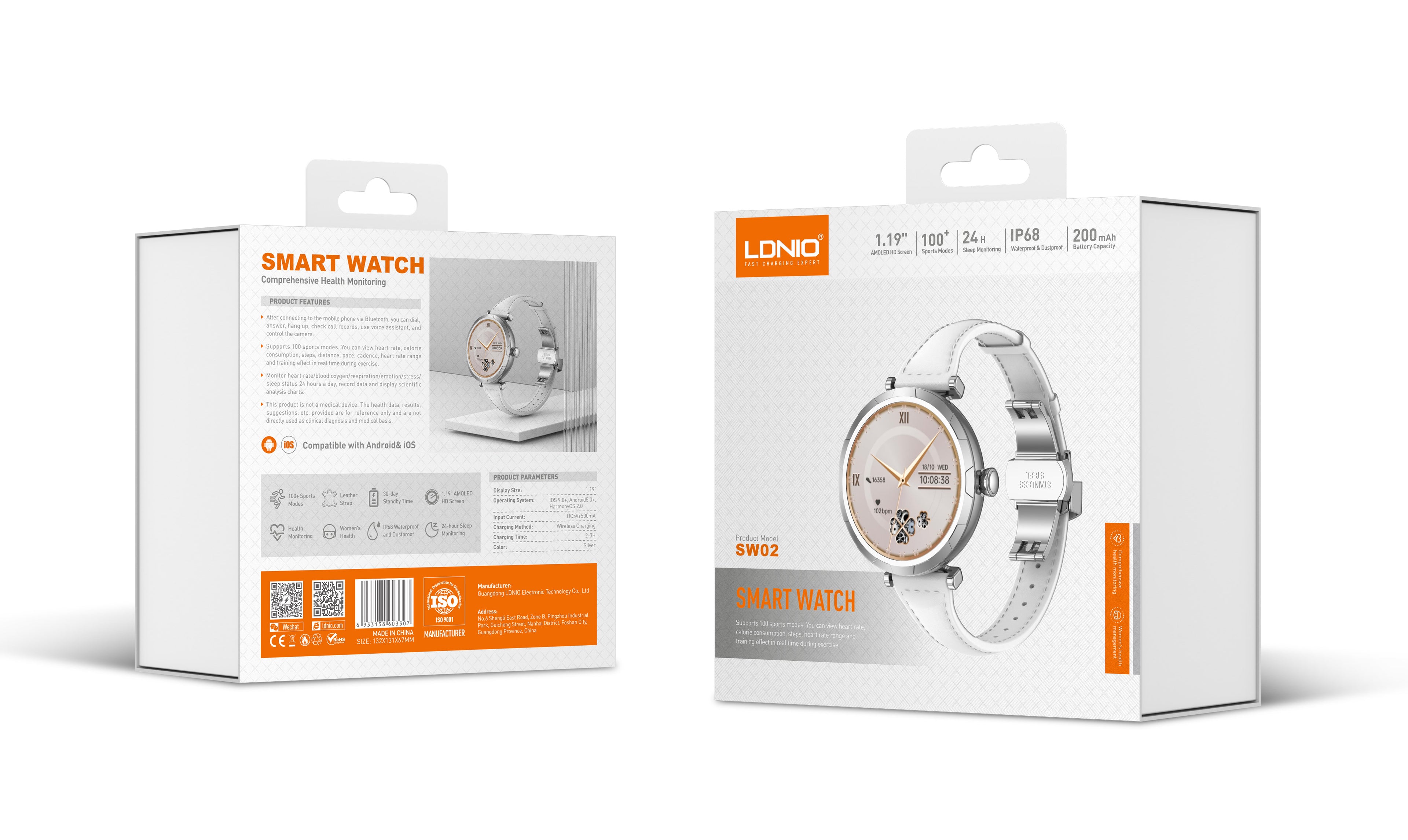 Compact and round smartwatch SW02